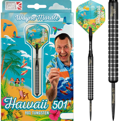 LEGEND Wayne Mardle Hawaii 501 Black 90% Steel Tip Darts